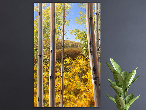 Aspen Trees Fall Golden Yellow Leaves Painting