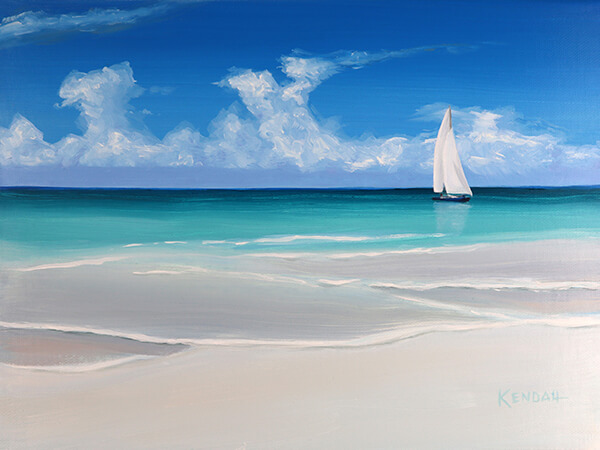 Ocean Sailing Sailboat Nautical Painting