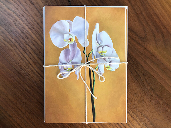 White Orchid Sympathy Condolence Greeting Card